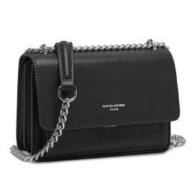 David Jones - Petit Sac Bandoulière Femme Mini Pochette Téléphone Portable Cuir PU Rigide à Main Chaînes Porté Epaule Besace Rec