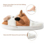 Fadezar Chausson Femme Requin/Vache Pantoufle Homme Hiver Doublure Antidérapant Fourrure Chausson Maison Mémoire Mousse Slippers