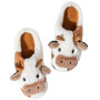 Fadezar Chausson Femme Requin/Vache Pantoufle Homme Hiver Doublure Antidérapant Fourrure Chausson Maison Mémoire Mousse Slippers