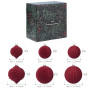 KI Store Lot de 25 Boules de Noël en Velours 6cm 8cm floqué incassables pour décorations de Sapin de Noël (Rouge)