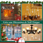 Kiiwah 21 Pièces Stalactites Flocons de Neige en Acrylique - Décorations de Sapin de Noël, Cristal Glaçon Ornement Suspendu, Pen