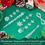Kiiwah 21 Pièces Stalactites Flocons de Neige en Acrylique - Décorations de Sapin de Noël, Cristal Glaçon Ornement Suspendu, Pen