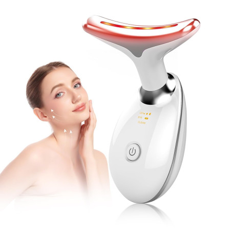 Appareil Anti Rides Visage, 3 Modes EMS Appareil de Gua Sha Visage, Appareil de Massage Visage, Chauffable 45°C Guasha Pour Visa