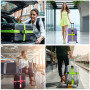 Zyiphor 4 Pièces Sangle Valise Voyage avec Code, Sangles pour Bagages Réglables Ceinture Valise, Ensemble de Sangle de Bagage Cr