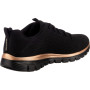 Skechers Femme Graceful Get Connected Baskets, Black Mesh Rose Gold Trim, 39 EU