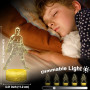 DAHEYMA Lampe d'ambiance Football,Illusion 3D LED,Veilleuse Football Décoration,Joueur Portugal No.7,Célébration Siuuuu,Cadeaux,