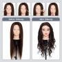 Tête d'entraînement avec 60% de vrais Cheveux Humains,28 Pouces Maquillage Cosmétologie Mannequin Tête avec Cheveux,Tressage Coi