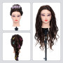 Tête d'entraînement avec 60% de vrais Cheveux Humains,28 Pouces Maquillage Cosmétologie Mannequin Tête avec Cheveux,Tressage Coi