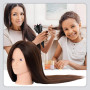 Tête d'entraînement avec 60% de vrais Cheveux Humains,28 Pouces Maquillage Cosmétologie Mannequin Tête avec Cheveux,Tressage Coi
