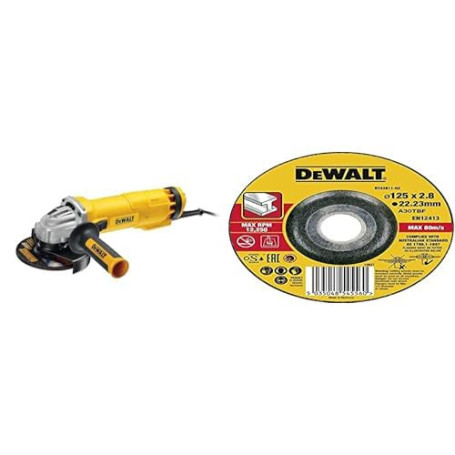 DEWALT - Meuleuse d'Angle - DWE4237-QS - Meuleuse avec Protection Anti-Redémarrage - Lame Ø125mm - Régime à Vide 11500 tr/min - 