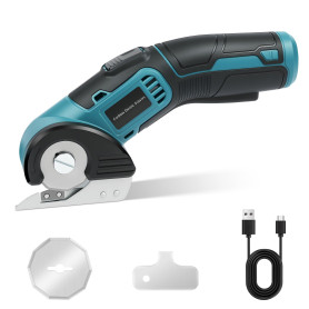 Flintronic Ciseaux Électriques Sans Fil, Cutter Rotatif Électrique avec 2 Lames, Ciseaux Electrique Tissu Couture avec Verrouill