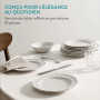 Navaris Assiettes Service de Table 6 Personnes - Ensemble Service Vaisselle en Porcelaine Blanc - Lot avec 6x Assiette Plate 6x 