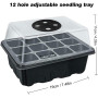 Lostwry 8 Pièces Mini Serre pour Semis, 96 cellules Serre Interieur Plateaux de Culture Semis Bacs à Semis Kit de Germination In
