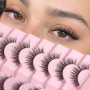 Onlyall Cils Faux Naturels Éffilochés Bandes de Cils Minces et Moelleuses Effet Naturel 7 Paires D-K06