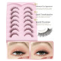 Onlyall Cils Faux Naturels Éffilochés Bandes de Cils Minces et Moelleuses Effet Naturel 7 Paires D-K06