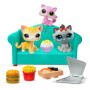 Littlest Pet Shop - Pack spécial dîner 3 Animaux et Accessoires - Littlest Pet Shop LPS Chats Plateau Sushi - Coffret Jouet Mini