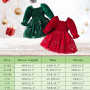Winmany Bébé Filles Noël Dentelle Jupe Bambin à Manches Longues Velours Tutu Robe Noël Princesse Tenues de Mariage