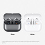 Samsung Galaxy Buds3 Écouteurs sans fil Bluetooth ANC et réduction adaptative du bruit, audio 360°, argenté et étui transparent