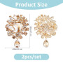 SUPERFINDINGS 2 broche Élégante en Cristal avec Strass et Fleurs Idéale pour un Mariage une Grandes Broche Vintage en Diamant Do
