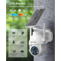 YESYAMO 2K Camera Surveillance WiFi Exterieure sans Fil Solaire, 2.4GHz Camera Exterieur Solaire avec Panneau Solaire, 360° PTZ,