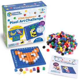 Learning Resources Kit Pixel Art Enfant – Activité STEM sans Écran – 400 Cubes Colorés – Programmation Visuelle & Motricité Fine
