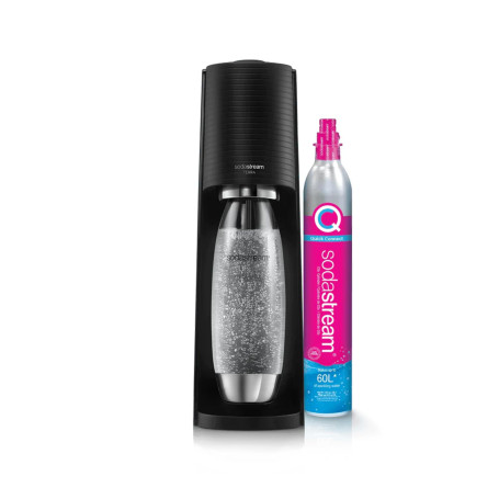 Sodastream Terra Machine à Eau Pétillante et Soda | Pack 1 Bouteille 1L Finition Acier Inoxydable Compatible Lave-Vaisselle + 1 