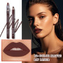 katiluxiya Lot de 12 crayons à lèvres imperméables avec couvercle, longue durée et imperméable, crayon à lèvres naturel Lip Line