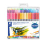 Staedtler Feutres à double pointe pour écriture et coloriage, Pointe fine de 0.5-0.8 mm et compacte extra-large de 3 mm, Étui pl