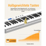 OYAYO Piano pliable avec 88 touches avec écran LCD et boutons semi-lestés - Prise en charge MIDI Bluetooth - Clavier piano numér