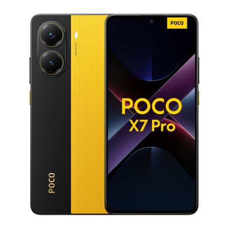 Smartphone Xiaomi POCO X7 Pro,12+512GB,jaune,caméra principale 50MP avec OIS, Batterie 6000mAh avec Hypercharge 90W, IP68, fonct