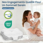 Dozion Oreiller Ergonomique Cervical pour Dormir - Oreiller Orthopédique en Mémoire de Forme, Soutien de la Nuque Latéral et Dor