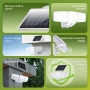 Philips lampe de Sécurité Solaires 3600LM, Étanches et Gradables à Détecteur de Mouvement LED pour Extérieur, 3 Têtes Orientable