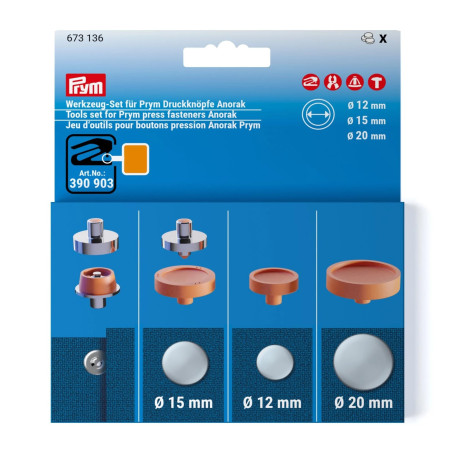 Prym 673136 Jeu d'outils pour boutons pression Prym