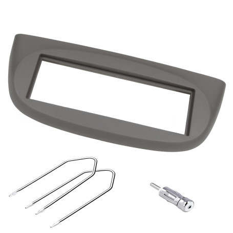 Sound-way Kit Montage Autoradio, Cadre Façade 1 DIN, Adaptateur Antenne, Clés Démontage Compatible avec Renault Twingo, Wind 2 I