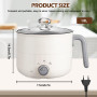 Casserole électrique, 1,8 l, avec mini poêle électrique antiadhésive, pour la maison, le bureau, le dortoir, double contrôle du 