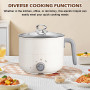 Casserole électrique, 1,8 l, avec mini poêle électrique antiadhésive, pour la maison, le bureau, le dortoir, double contrôle du 