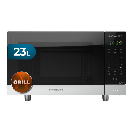 Cecotec ProClean 6010 - Micro-ondes Numérique ProClean 6010 avec revêtement Ready2Clean, Technologie 3DWave, 800 W, 23 l, Design
