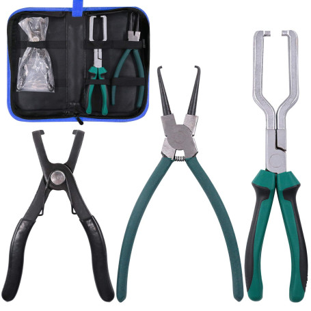 Glarks Lot de 3 pinces de tuyau de carburant de 20,3 cm, clip de serrage et pliants de déconnexion à 80 degrés pour l'entretien 