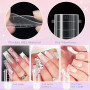 MELLIEX 144 Pièces Popit Ongle, 6 Formes Faux Ongles Conseils de Extension, Acrylique Capsule Ongles Polygel Transparent pour Sa