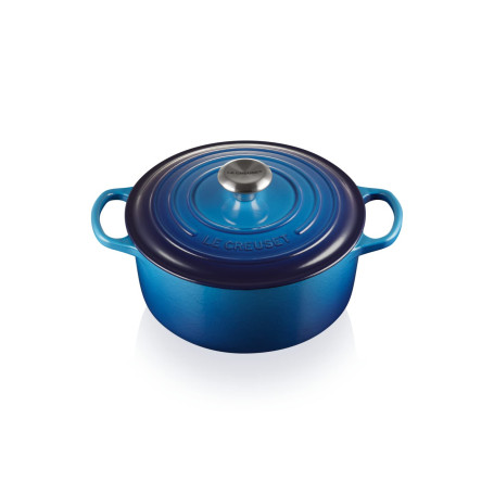 Le Creuset Cocotte Signature en Fonte Émaillée avec Couvercle, 24 cm, Ronde, 4,2 L, 4,305 kg, Azure, 21177242202430