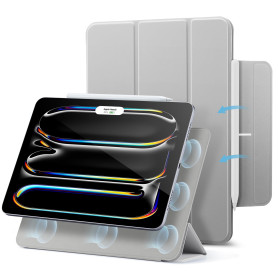 ESR Coque pour iPad Pro 11 Pouces M5/M4 (2025/2024), Fixation Magnétique Puissante, Coque Fine Triangle, Support Pencil Pro/USB-