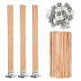 VABNEER Mèche en Bois de Bougie avec Support de Fer pour la Fabrication Artisanale de Bricolage Fabrication de Bougies 13 x 130m