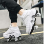 Chaussure Roller Fille Patin a Roulette Chaussures de Skateboard Rollers Quad avec 4 Roues, Basket Roller Enfant pour garçons et