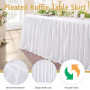 Blanche Polyester Jupe de Table Blanc Polyester Jupe de table Maille Moelleux Table de Plinthe pour la fête, mariage fête d'anni