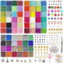 72 Couleurs 45348pcs 2mm Perles de Rocaille, pour Bracelet, pour Bijoux,Kit Bracelet avec 708 Accessoires Lettre pour Collier Bo