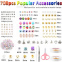 72 Couleurs 45348pcs 2mm Perles de Rocaille, pour Bracelet, pour Bijoux,Kit Bracelet avec 708 Accessoires Lettre pour Collier Bo
