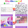 72 Couleurs 45348pcs 2mm Perles de Rocaille, pour Bracelet, pour Bijoux,Kit Bracelet avec 708 Accessoires Lettre pour Collier Bo