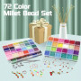 72 Couleurs 45348pcs 2mm Perles de Rocaille, pour Bracelet, pour Bijoux,Kit Bracelet avec 708 Accessoires Lettre pour Collier Bo