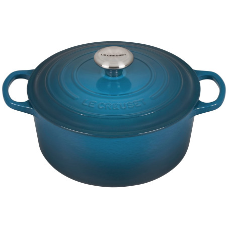 Le Creuset Cocotte Signature en Fonte Émaillée avec Couvercle, 24 cm, Ronde, 4,2 L, 4,305 kg, Deep Teal, 21177246422430