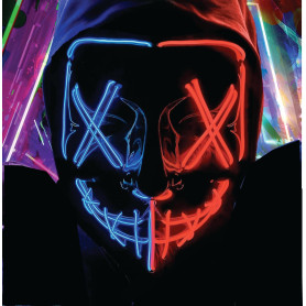 TK Gruppe Timo Klingler Masque d'horreur à LED - comme de Purge avec effets de lumière 3X, contrôlables, pour Halloween, Mardi G